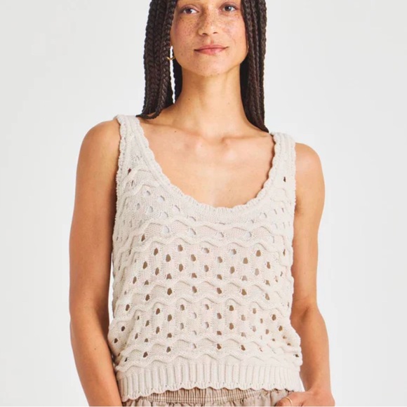 78. Splendid $128 Lowen Sweater Beige Knit Sleeveless Top - Picture 3 of 6